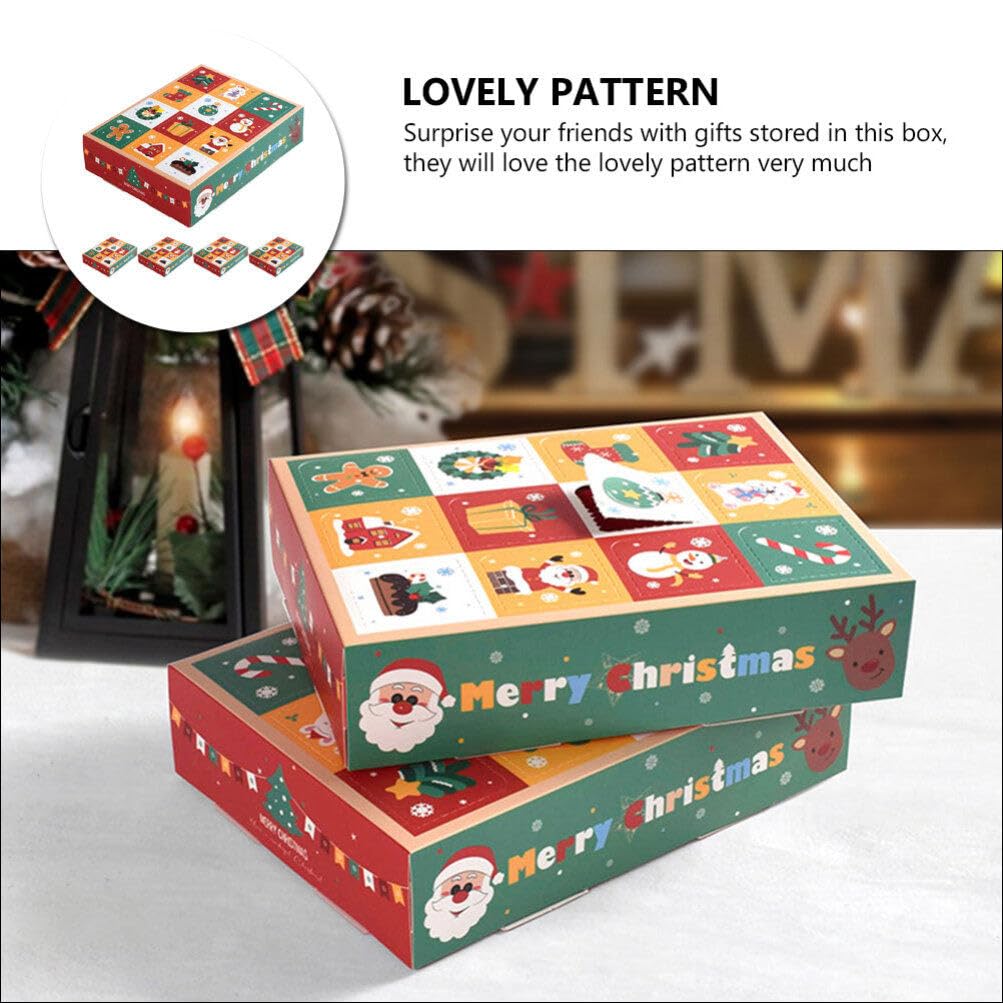 PRETYZOOM 5pcs Christmas Advent Calendar Box to Fill 12 Days Advent Countdown Boxes DIY Xmas Empty Advent Calendar for Christmas